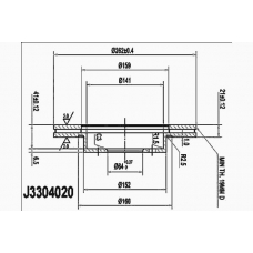 J3304020 NIPPARTS Тормозной диск