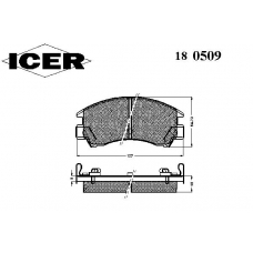 180509 ICER Комплект тормозных колодок, дисковый тормоз