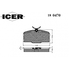 180470 ICER Комплект тормозных колодок, дисковый тормоз
