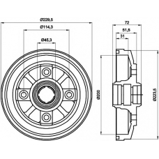 8DT 355 302-021 HELLA PAGID Тормозной барабан