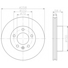 8DD 355 101-421 HELLA Тормозной диск