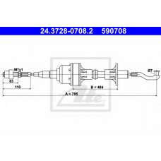 24.3728-0708.2 ATE Трос, управление сцеплением