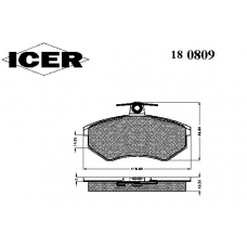 180809 ICER Комплект тормозных колодок, дисковый тормоз