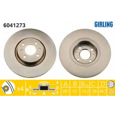6041273 GIRLING Тормозной диск