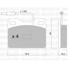 22-0015-3 METELLI Комплект тормозных колодок, дисковый тормоз