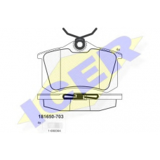 181650-703 ICER Комплект тормозных колодок, дисковый тормоз