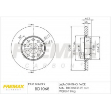 BD-1068 FREMAX Тормозной диск