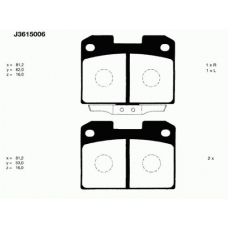 J3615006 NIPPARTS Комплект тормозных колодок, дисковый тормоз