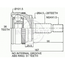 OJ-1494 InterParts Шарнирный комплект, приводной вал