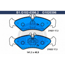 B1.G102-0396.2 GALFER Комплект тормозных колодок, дисковый тормоз
