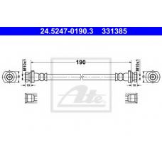 24.5247-0190.3 ATE Тормозной шланг