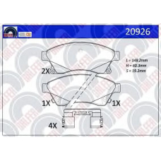 20926 GALFER Комплект тормозных колодок, дисковый тормоз
