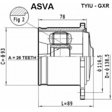 TYIU-GXR ASVA Шарнирный комплект, приводной вал