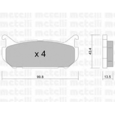 22-0303-0 METELLI Комплект тормозных колодок, дисковый тормоз
