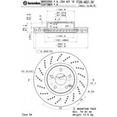 09.A621.31 BREMBO Тормозной диск