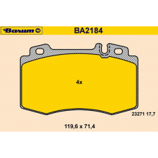 BA2184 BARUM Комплект тормозных колодок, дисковый тормоз