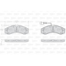 872001 VALEO Комплект тормозных колодок, дисковый тормоз