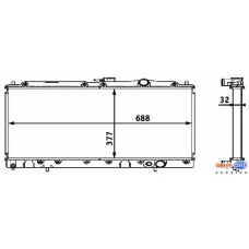 8MK 376 708-321 HELLA Радиатор, охлаждение двигателя