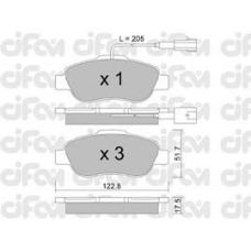 822-638-1 CIFAM Комплект тормозных колодок, дисковый тормоз