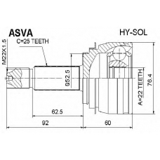 HY-SOL ASVA Шарнирный комплект, приводной вал