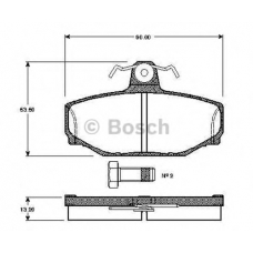 0 986 TB2 164 BOSCH Комплект тормозных колодок, дисковый тормоз