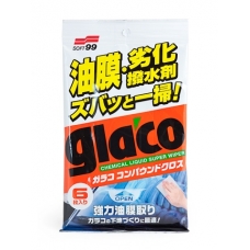04063 SOFT99 Glaco Glass Compound Sheet (6шт.) - очищающие салфетки для стекла