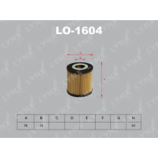LO-1604 LYNX Lo-1604 фильтр масляный volvo s40 1.6-2.0t 95-03/s60 2.0t-2.5t 00>/s70 2.0t-2.5 97-00/c70 2.0t-2.5 9