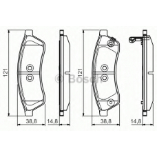 0 986 495 168 BOSCH Комплект тормозных колодок, дисковый тормоз