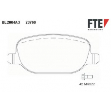 BL2004A3 FTE Комплект тормозных колодок, дисковый тормоз