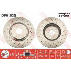 DF6153S TRW Тормозной диск