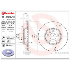 09.A820.10 BREMBO Тормозной диск