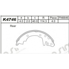 K4746 ASIMCO Комплект тормозных колодок