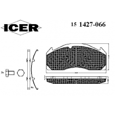151427-066 ICER Комплект тормозных колодок, дисковый тормоз