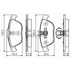 0 986 495 105 BOSCH Комплект тормозных колодок, дисковый тормоз