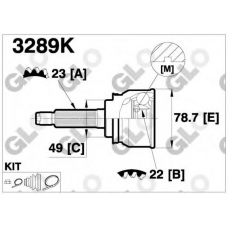3289K GLO Шарнирный комплект, приводной вал
