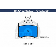 B1.G102-0329.2 GALFER Комплект тормозных колодок, дисковый тормоз