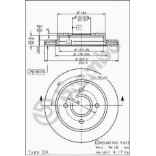 09.5708.75 BREMBO Тормозной диск