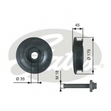 TVD1012A GATES Ременный шкив, коленчатый вал