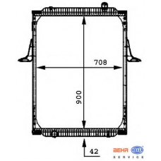 8MK 376 721-641 HELLA Радиатор, охлаждение двигателя