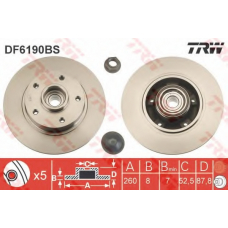 DF6190BS TRW Тормозной диск
