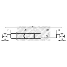 91010 MAPCO Газовая пружина, крышка багажник