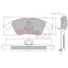 1170127 METZGER Комплект тормозных колодок, дисковый тормоз