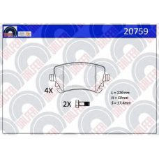 20759 GALFER Комплект тормозных колодок, дисковый тормоз