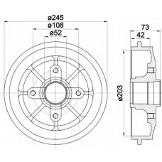 8DT 355 300-591 HELLA Тормозной барабан