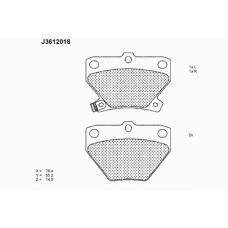 J3612018 NIPPARTS Комплект тормозных колодок, дисковый тормоз