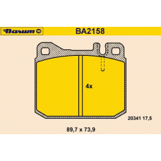 BA2158 BARUM Комплект тормозных колодок, дисковый тормоз