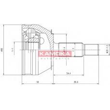 6190 KAMOKA Шарнирный комплект, приводной вал