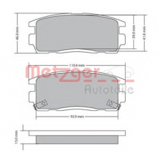 1170256 METZGER Комплект тормозных колодок, дисковый тормоз
