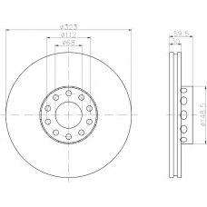 8DD 355 106-702 HELLA PAGID Тормозной диск