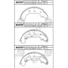 K9707 ASIMCO Комплект тормозных колодок